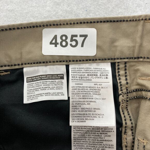 Levi's 511 Mens 29x32 Slim Fit Brown Denim Straight Leg Jeans Low Rise Black Tab - Picture 4 of 12